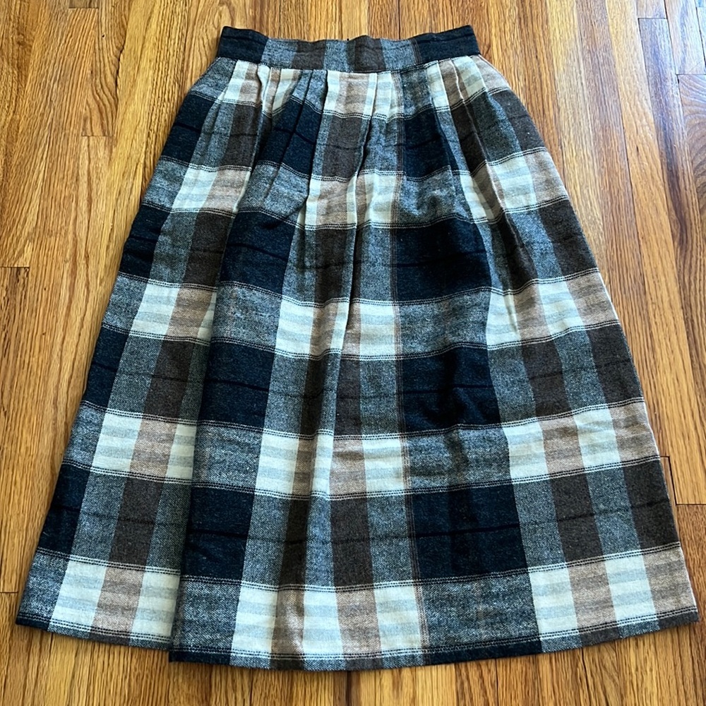 vintage | A-line flannel plaid skirt | size XS/S